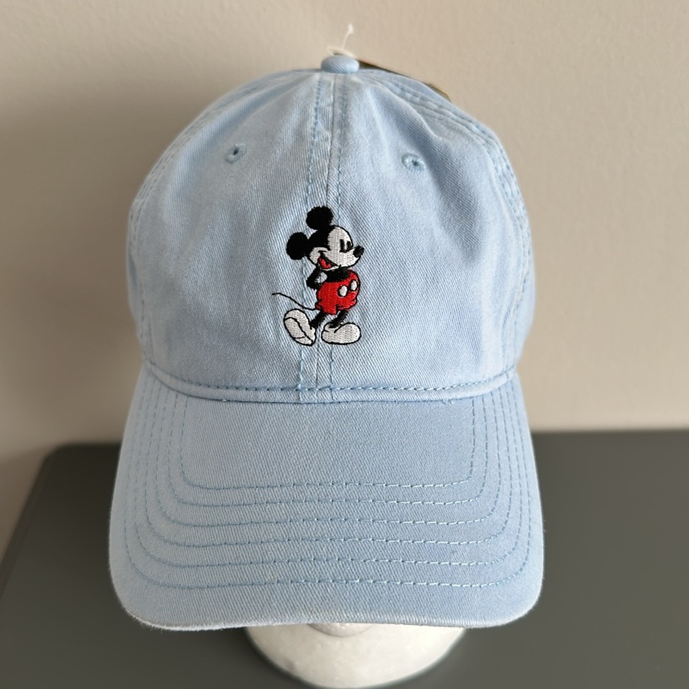 Disney Embroidered Mickey Mouse Light Blue Adjustable Cap Hat